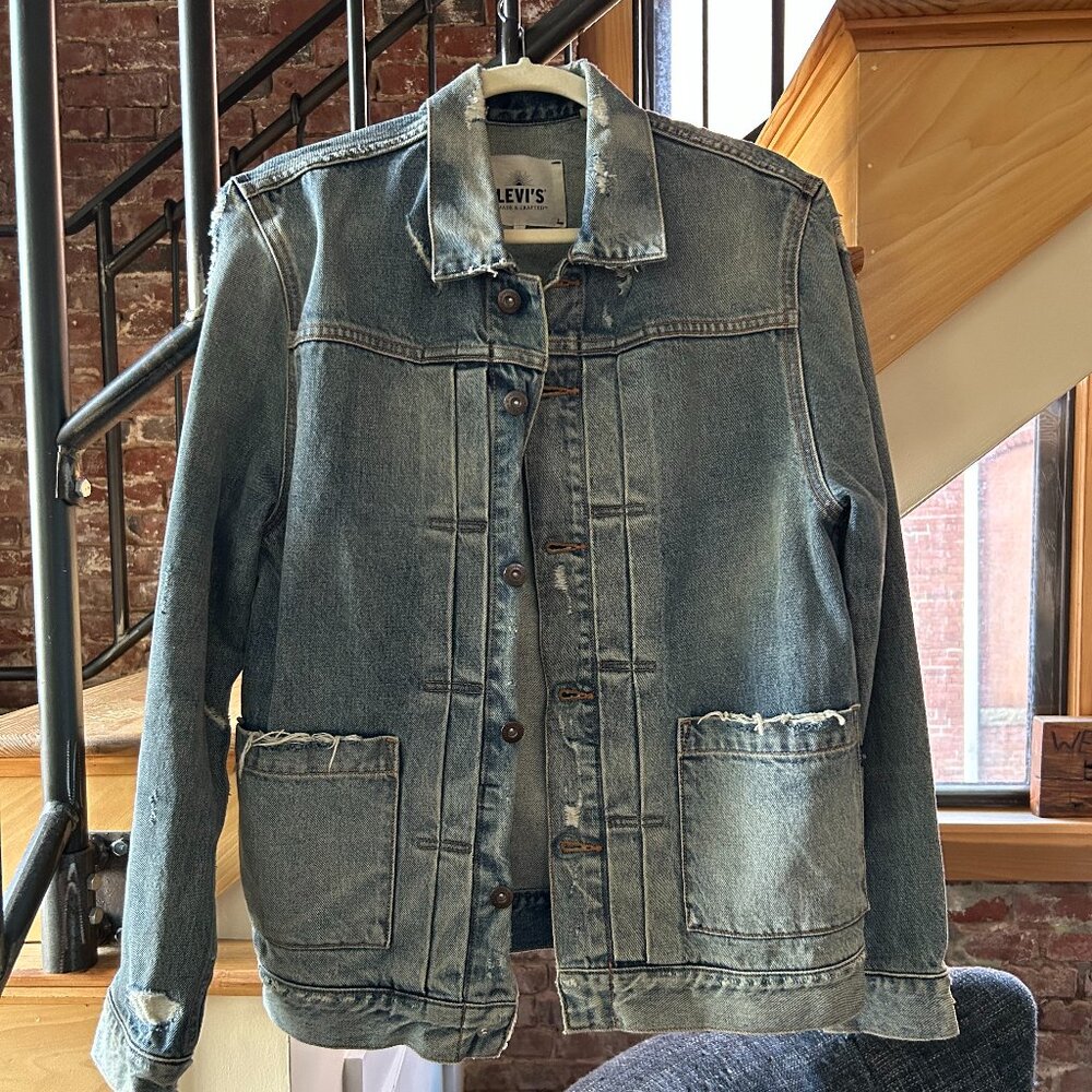 Levi's Made & Crafted Pleated Front Type II Light Denim Jacket Size Medium (2)